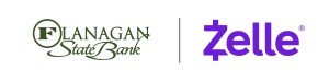 Flanagan State Bank and Zell logos